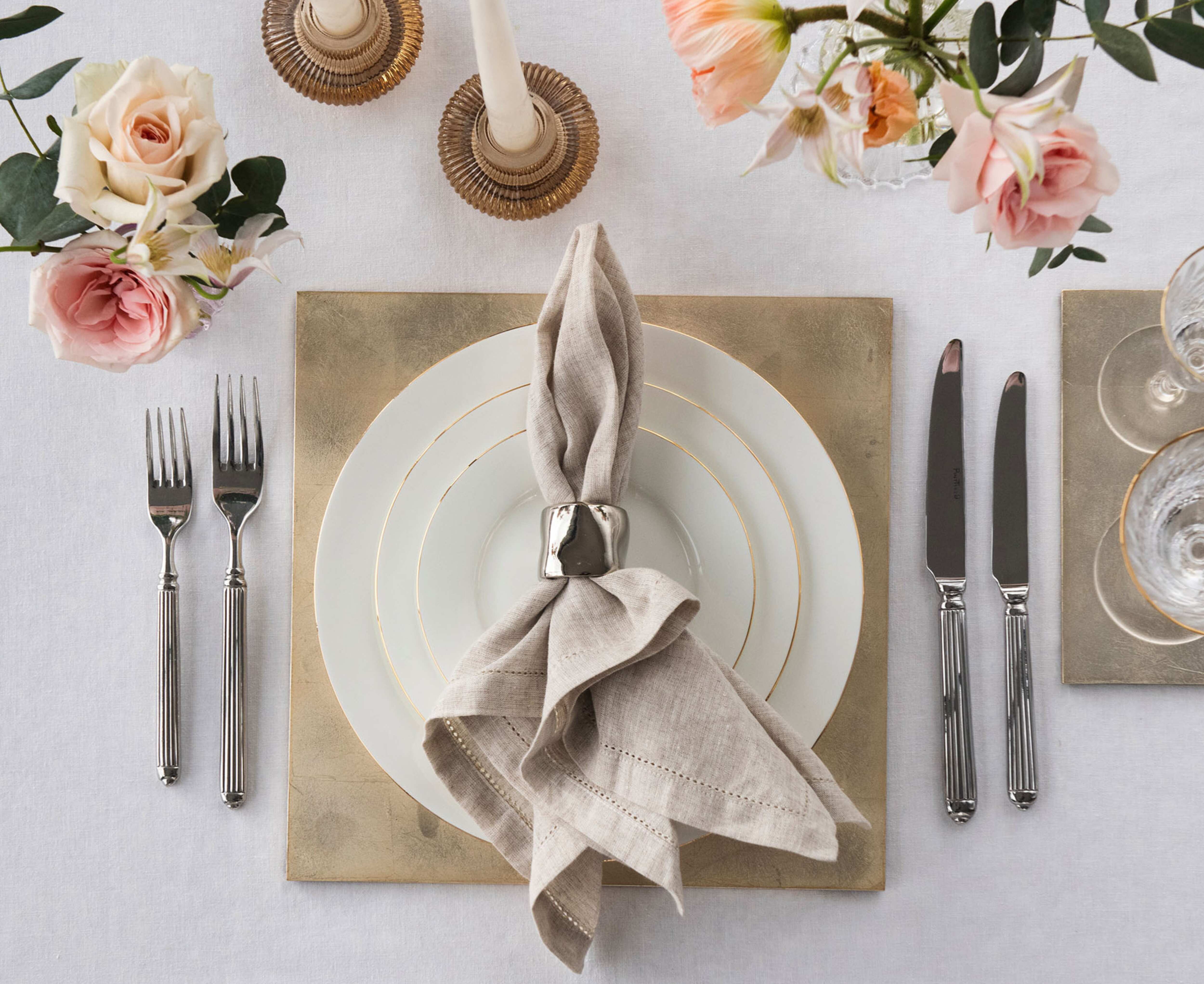 Silver Leaf Placemat - Chic Matte Champagne