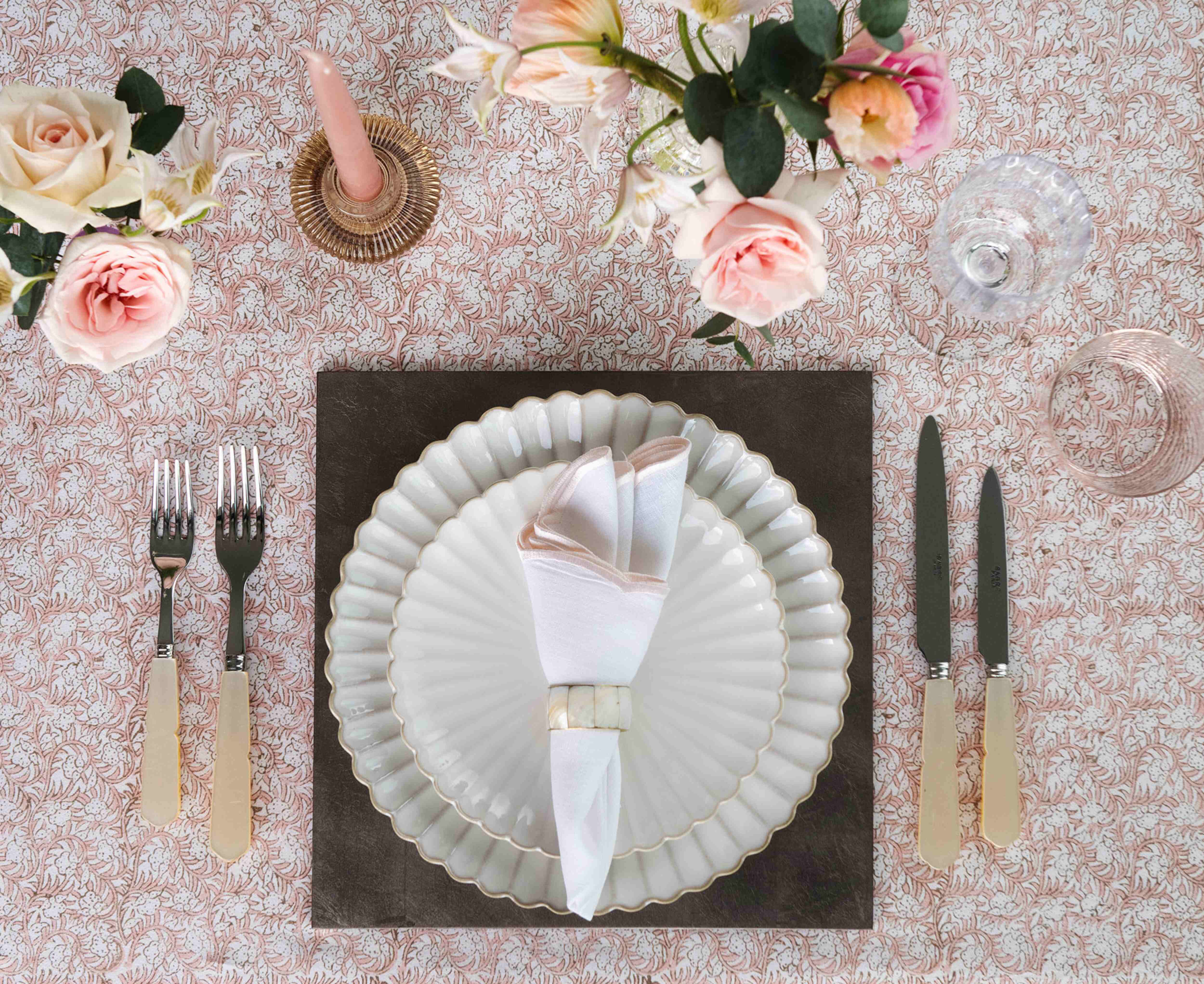 Silver Leaf Placemat - Taupe