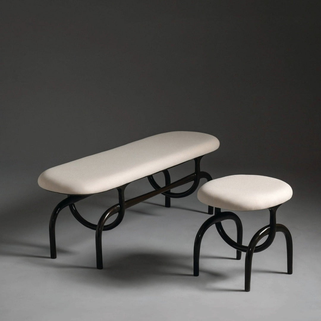 Lennon Luxury Long Bench and stool 